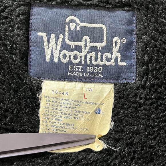 VTG Woolrich Mens 1960s Wool Fleece Lined Plaid Chore Jacket Size L Green RARE - Picture 8 of 12